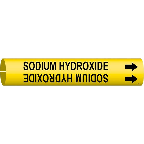 Pipe Marker, Sodium Hydroxide, Y, 4 to6 In