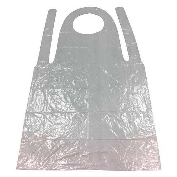 Disposable Apron, 46 In. L, White, PK100