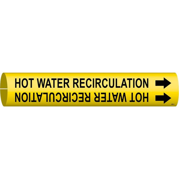 Pipe Marker, Hot Water Recirculation, Yel, 4080-C