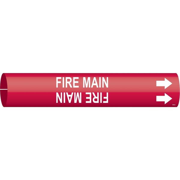 Pipe Marker, Fire Main, Red, 3/4 to1-3/8 In