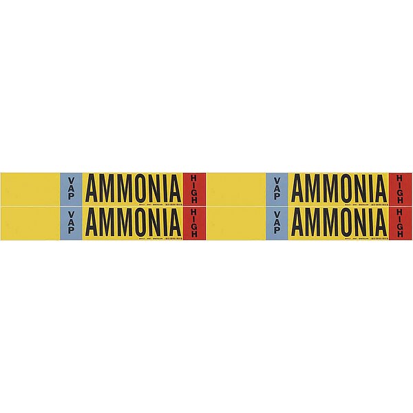Ammonia Pipe Mrker, IIAR, 1 to 2-1/2In, PK4, 90467