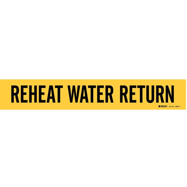 Pipe Marker, Reheat Water Return, Yellow, 8802-1