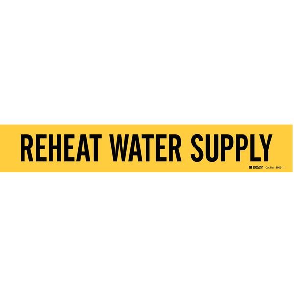 Pipe Marker, Reheat Water Supply, Yellow, 8803-1