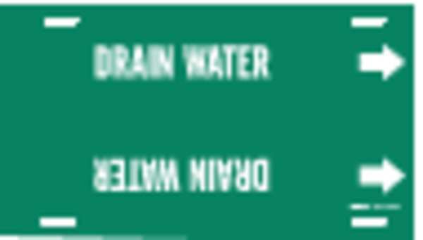 Pipe Marker, Drain Water, Grn, 6 to7-7/8 In