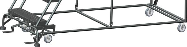 133 in H Steel Rolling Ladder, 10 Steps