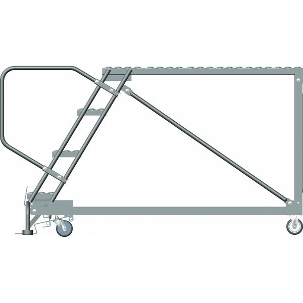 Roll Work Platform, Steel, Single, 40 In.H