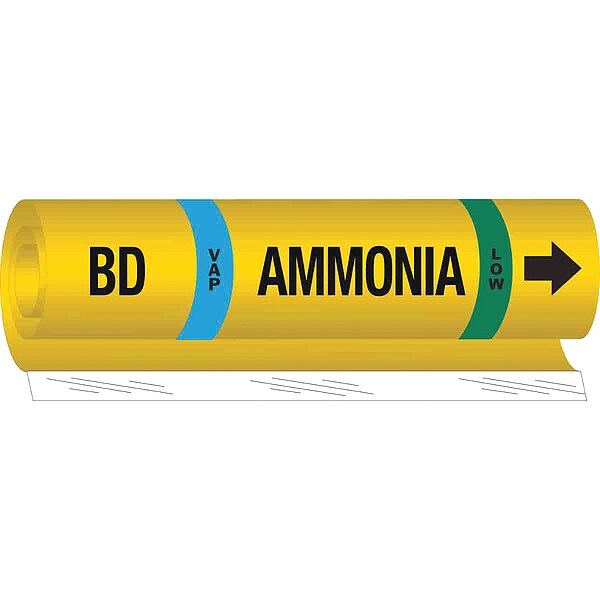 Ammonia Pipe Marker, BD, 2 to 8In