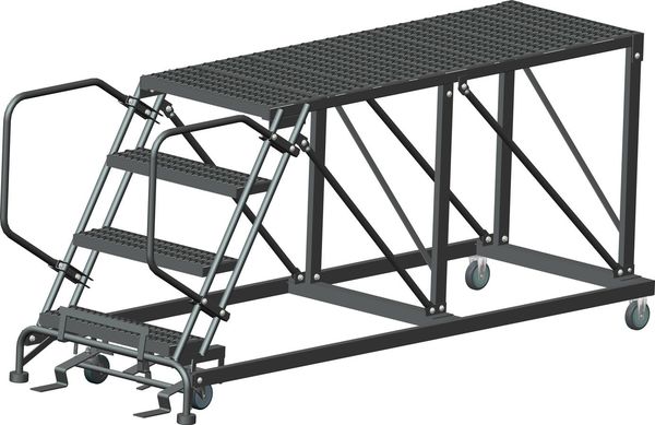 Roll Work Platform, Steel, Single, 40 In.H