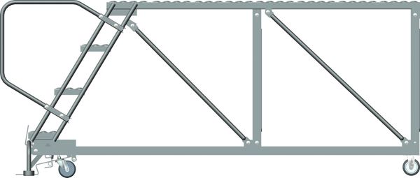 Roll Work Platform, Steel, Single, 40 In.H