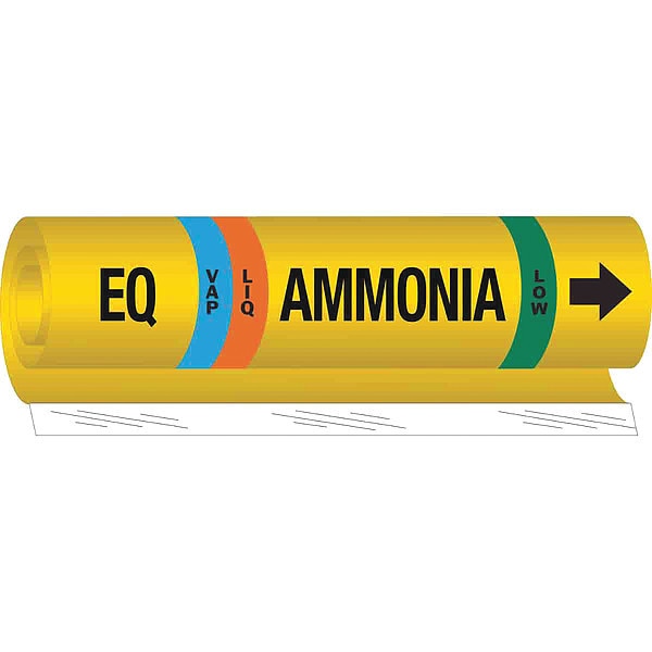 Ammonia Pipe Marker, EQ, 2 to 8In