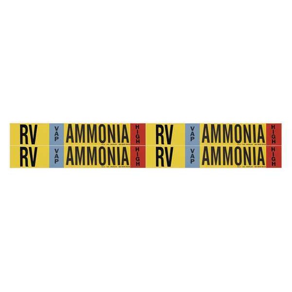 Ammonia Pipe Marker, RV, 1 to 2-1/2In