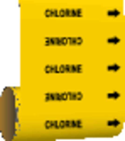 Pipe Marker, Chlorine, Yellow, 41530