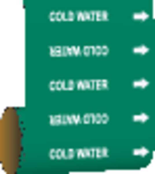 Pipe Marker, Cold Water, Green, 41512