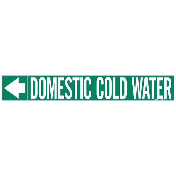 Pipe Marker, Domestic Cold Water, 1 In.H