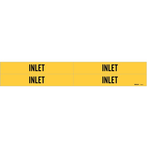 Pipe Marker, Inlet, Yellow, 3/4 to 2-3/8 In