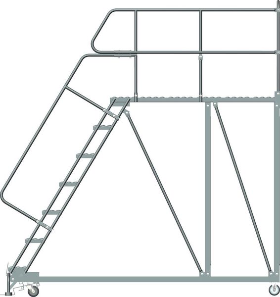 Roll Work Platform, Steel, Single, 70 In.H