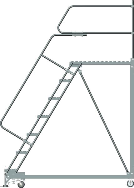 Roll Work Platform, Steel, Single, 70 In.H