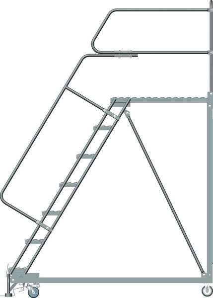 Roll Work Platform, Steel, Single, 70 In.H