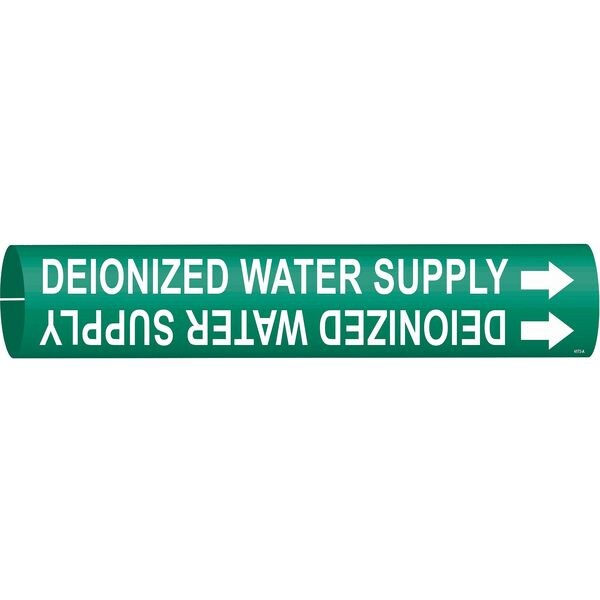 Pipe Marker, Deionized Water Supply, Green, 4173-A