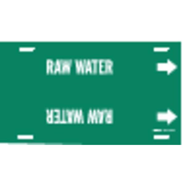 Pipe Marker, Raw Water, Grn, 8 to 9-7/8 In
