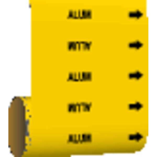 Pipe Marker, Alum, Yellow, 15501