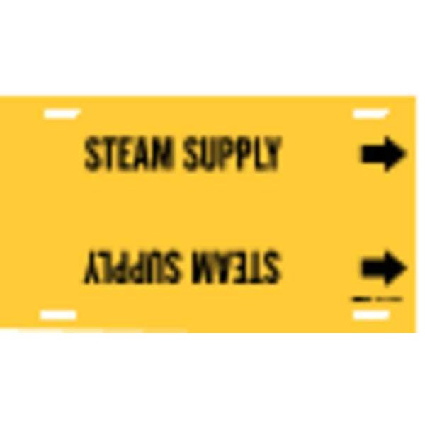 Pipe Marker, Steam Supply, Yel, 10 to 15 In
