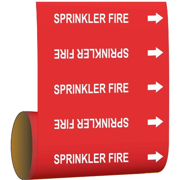 Pipe Marker, Sprinkler Fire, Red, 41475