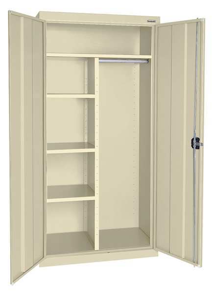 20/22 ga. ga. Steel Storage Cabinet, 36 in W, 72 in H, Stationary