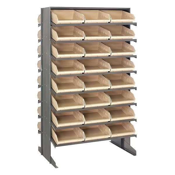Steel Pick Rack, 36 in W x 60 in H x 24 in D, 16 Shelves, Ivory
