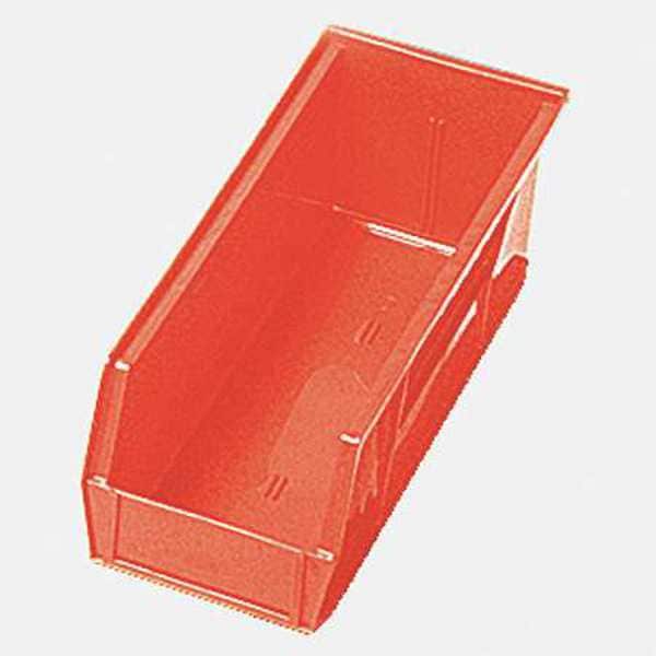 Shelf Storage Bin, Red, Polypropylene, 17 7/8 in L x 4 1/8 in W x 4 in H, 50 lb Load Capacity
