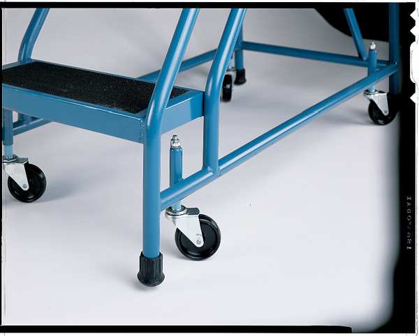 64 in H Steel Rolling Ladder, 4 Steps