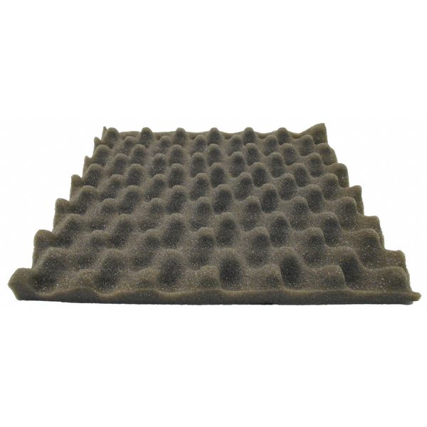 Acoustical Foam, Convoluted, 3In, Gray, PK4