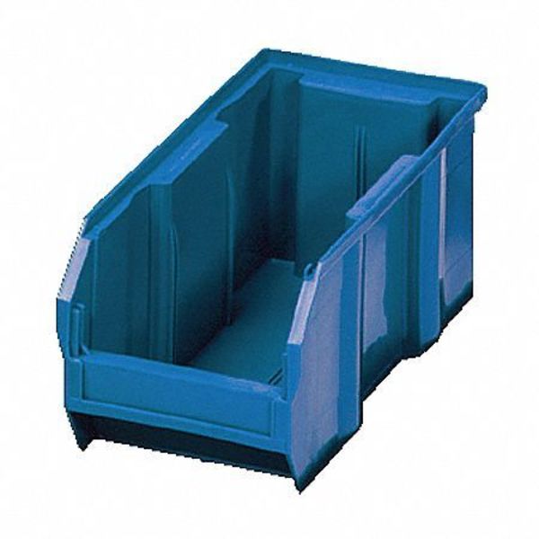 Shelf Storage Bin, Blue, Polypropylene, 23 5/8 in L x 8 3/8 in W x 4 in H, 50 lb Load Capacity