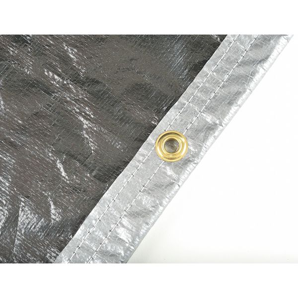 Tarp, 12 x 24 ft, 12 mil, Polyethylene, Heavy Duty, Silver/Black