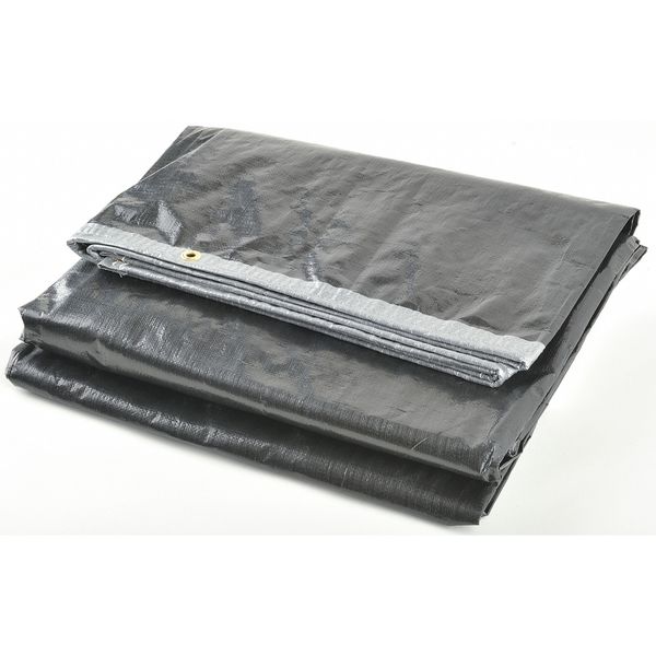 Tarp, 12 x 24 ft, 12 mil, Polyethylene, Heavy Duty, Silver/Black