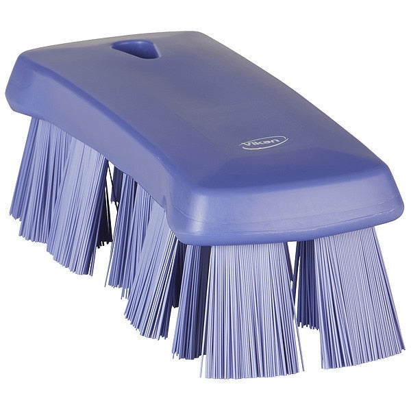 2 5/8 in W Scrub Brush, Stiff, 6 7/8 in L Handle, 6 7/8 in L Brush, Purple, Polypropylene