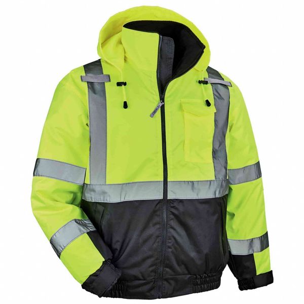 Bomber Jacket, Quilted, Lime, XL