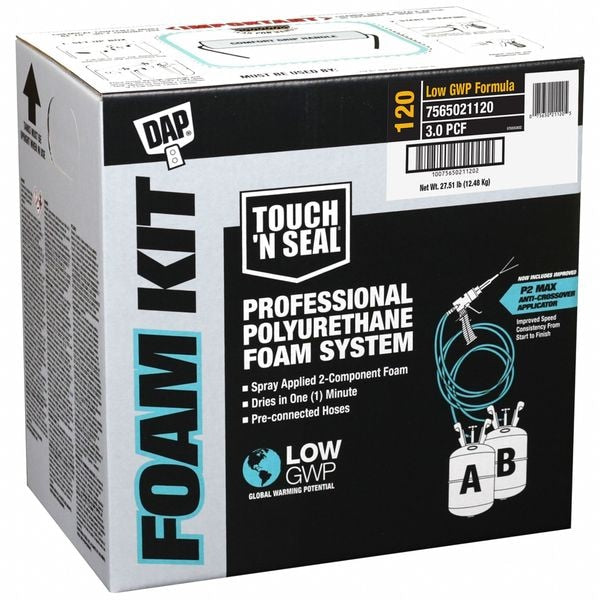 Spray Foam Kit, Cylinder, Cream, 2 Component