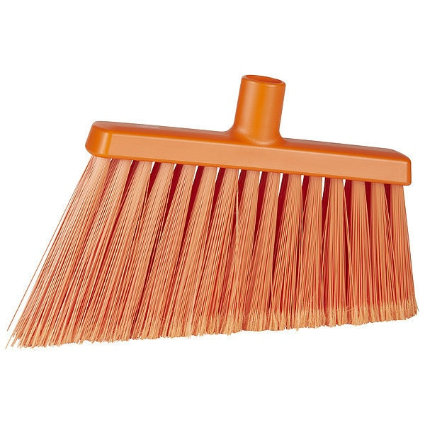 11 3/8 in Sweep Face Broom Head, Soft, Synthetic, Orange