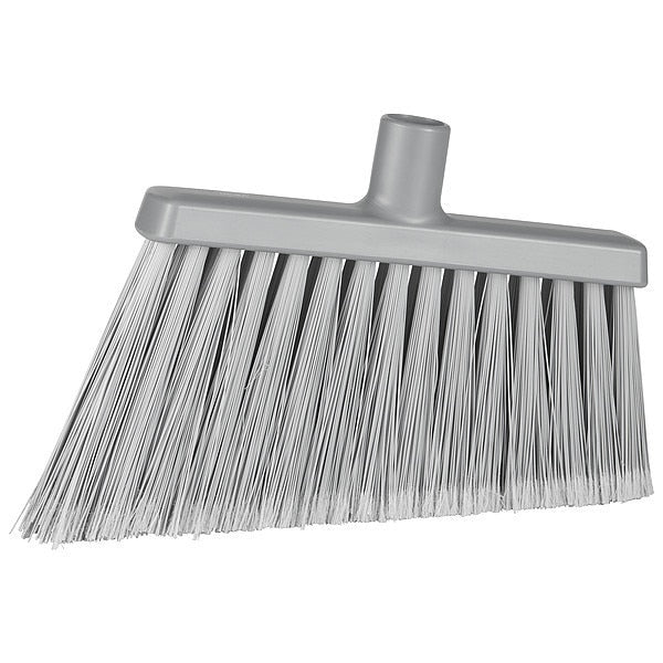 11 3/8 in Sweep Face Broom Head, Soft, Synthetic, Gray