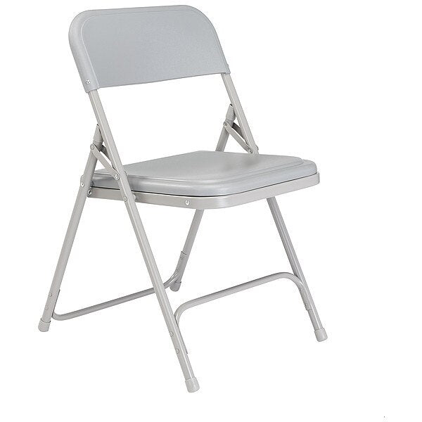 Folding Chair, Plastic, Gray, PK4