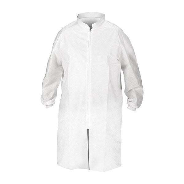 Zipper Lab Coat, White, 5X-6X, PK20