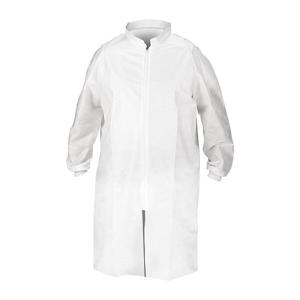 Zipper Lab Coat, White, LRG, PK25