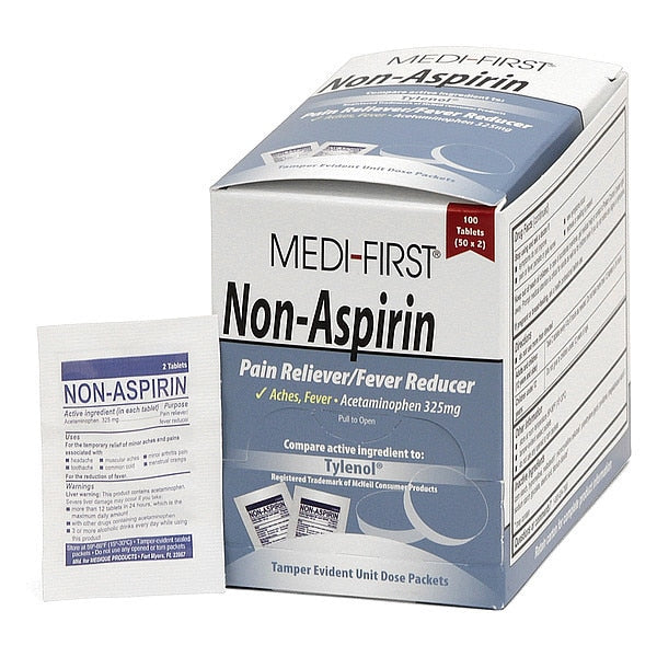 Non-Aspirin, Tablet, 325mg, PK100