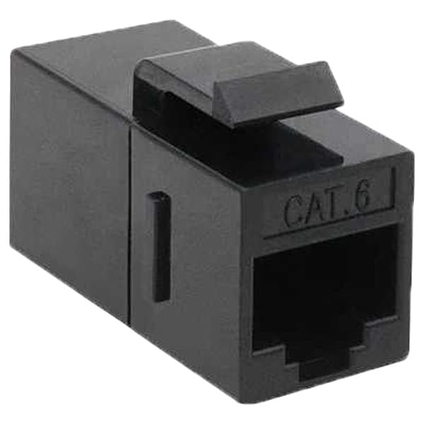 CAT6 Coupler, Black, Unshielded, 8 Contacts