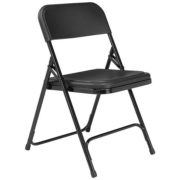 Folding Chair, Plastic, Black, PK4