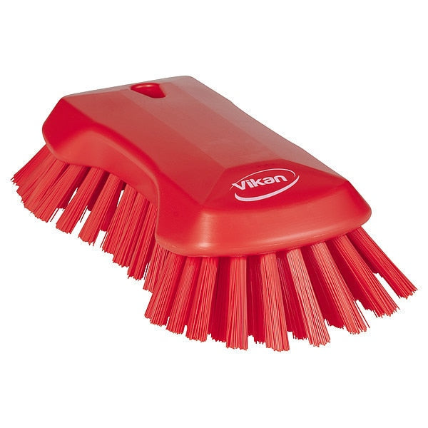 Scrub Brush, Stiff, Red, 9 1/8 in L Overall