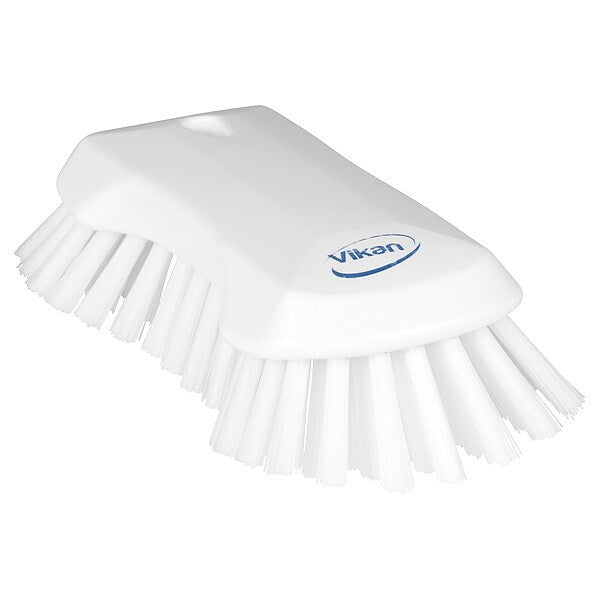 Scrub Brush, Stiff, White, 9 1/8 in L Overall