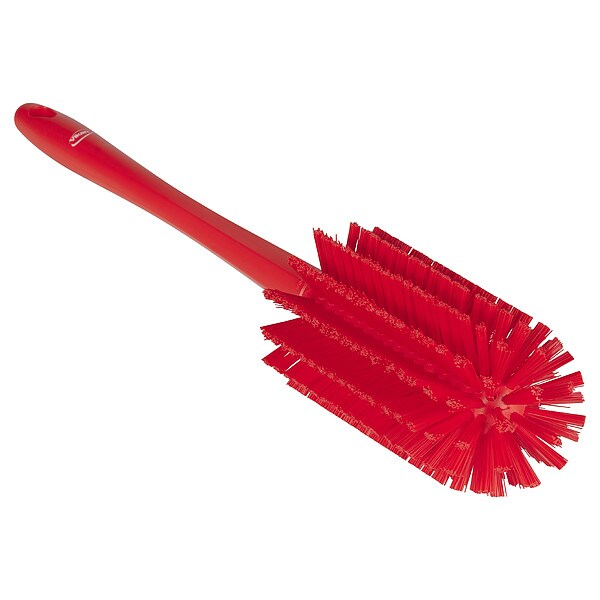 One-piece Scrub Brush, Medium, Red, 16 7/8 in L Overall