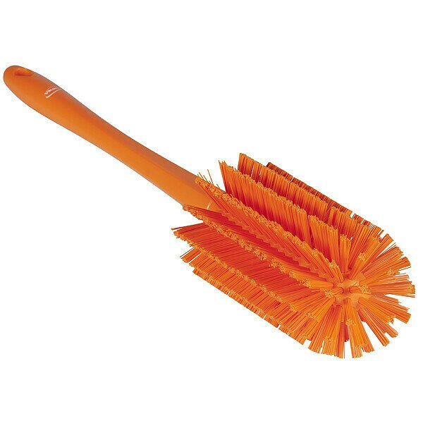 One-piece Scrub Brush, Medium, Orange, 16 7/8 in L Overall